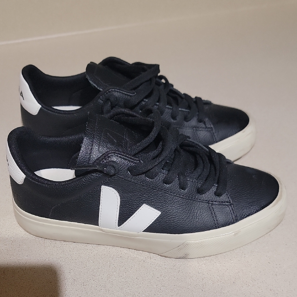 Veja Black Sneakers with White Accents